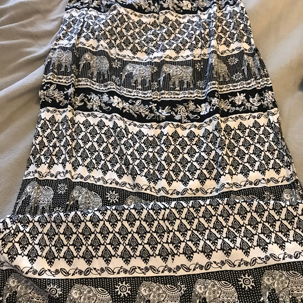 Womens long elephant print skirt